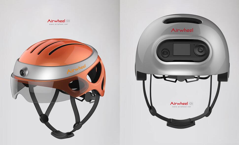 Airwheel scooter eléctrico auto-equilibrio lanza el primer artículo de equipo portátil, C3 y C5 cascos inteligentes para la seguridad vial.